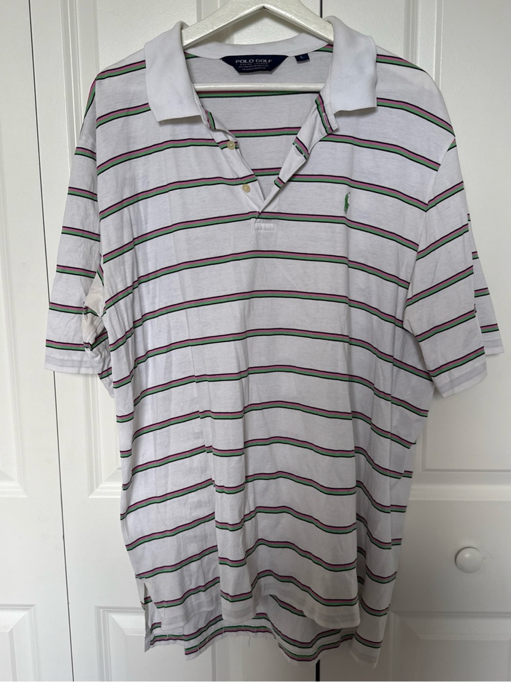 Polo Ralph Lauren Golf Vintage Striped Polo Shirt Mens Size L